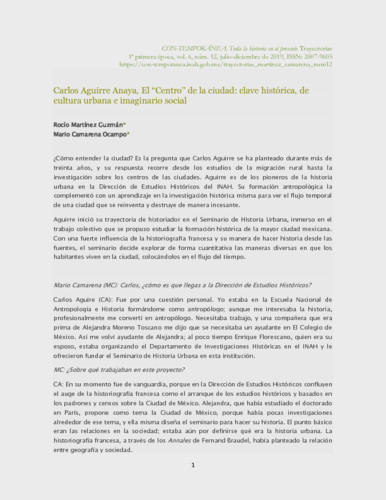 Carlos Aguirre Anaya, El “Centro” de la ciudad: clave histórica, de cultura urbana e imaginario social