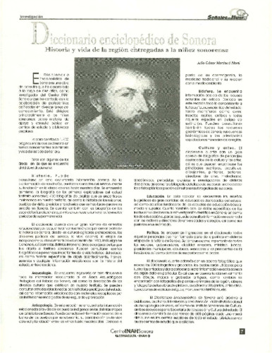 Diccionario enciclopédico de Sonora. Historia y vida de la región entregadas a la niñez sonorense