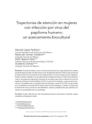 Trayectorias de atención en mujeres con infección por virus del papiloma humano: un acercamiento biocultural