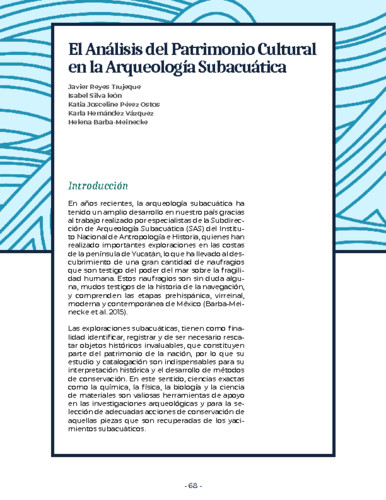 El Análisis del Patrimonio Cultural en la Arqueología Subacuática