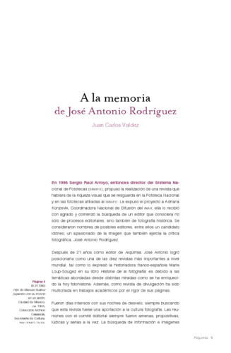 A la memoria de José Antonio Rodríguez/Realidad infantil y fotografía