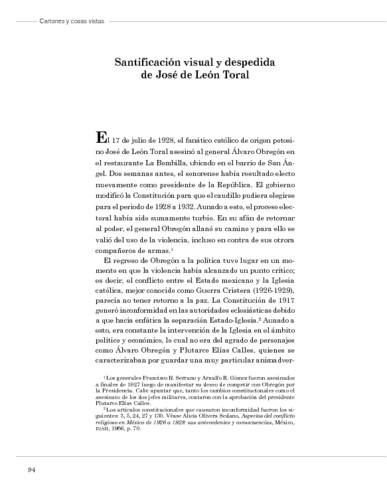 Santificación visual y despedida de José de León Toral
