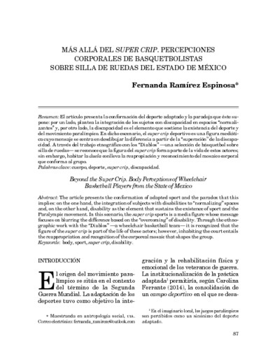 Mas allá del super crip. Percepciones corporales de basquetbolistas sobre silla de ruedas del Estado de México