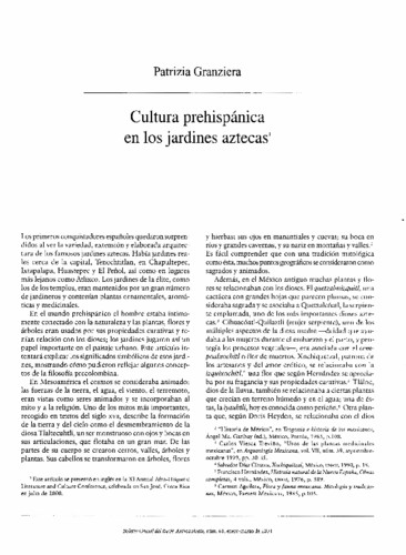 Cultura prehispánica en los jardines aztecas