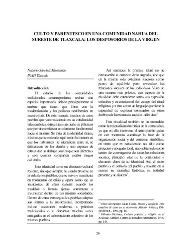 Culto y parentesco en una comunidad nahua del sureste de Tlaxcala: Los desposorios de La Virgen. Teccalli