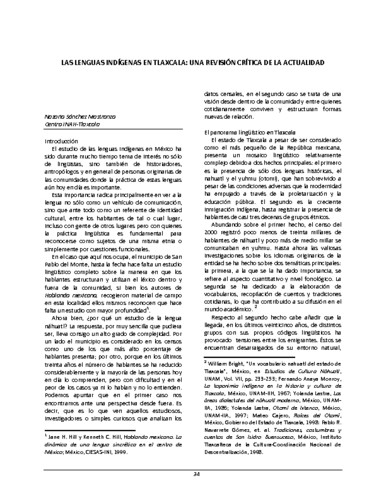 Las Lenguas indígenas en Tlaxcala: una revisión crítica de la actualidad