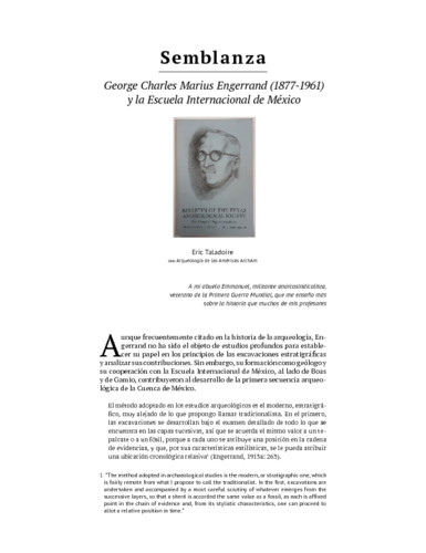 George Charles Marius Engerrand (1877-1961) y la Escuela Internacional de México