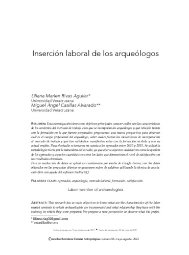 Inserción laboral de los arqueólogos