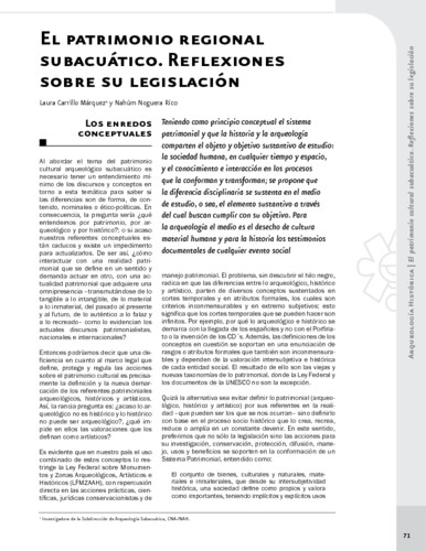 El patrimonio regional subacuático. Reflexiones sobre su legislación