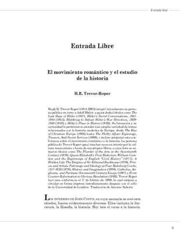 El movimiento romántico y el estudio de la historia