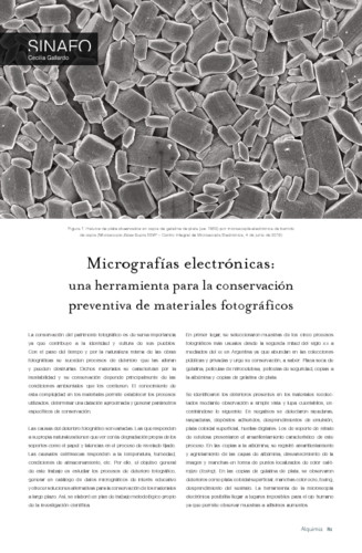 Micrografías electrónicas: una herramienta para la conservación preventiva de materiales fotográficos