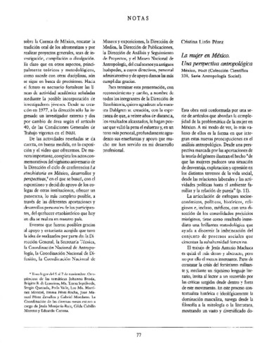 La mujer en México. Una perspectiva antropológica