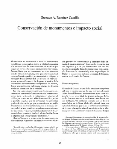 Conservación de monumentos e impacto social