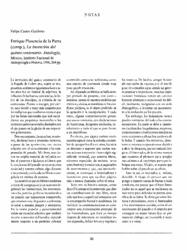 Enrique Plasencia de la Parra (comp.), La invención del quinto centenario