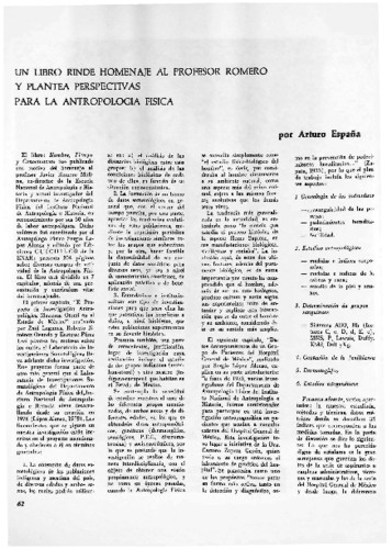 Un libro rinde homenaje al Profesor Romero y plantea perspectivas para la antropología física