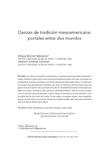 Danzas de tradición mesoamericana: portales entre dos mundos