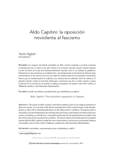 Aldo Capitini: la oposición noviolenta al fascismo