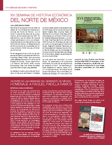 XVI semana de historia económica del Norte de México