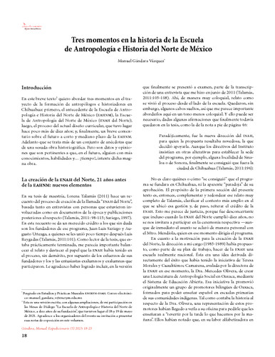 Tres momentos en la historia de la Escuela de Antropología e Historia del Norte de México