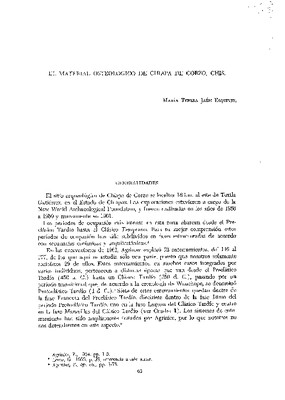 El material osteológico de Chiapa de Corzo, Chis.