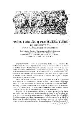 Festejos y medallas de proclamaciones y juras en Querétaro.