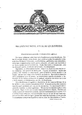 Organización social actual de los zapotecos.