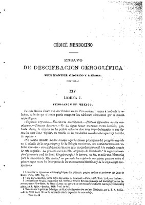 Ensayo de descifración geroglífica. XIV.- Fundación de México.