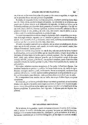 Ensayo de descifración geroglífica. IV.- Los caracteres geroglíficos.