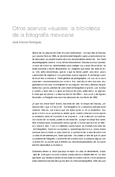 Otros acervos visuales: la biblioteca de la fotografía mexicana