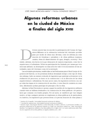 Algunas reformas urbanas en la ciudad de México a finales del siglo XVIII