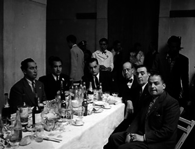 Políticos durante un banquete, retrato