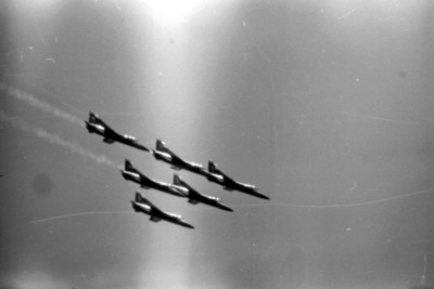 Aviones de Los Ángeles Azules durante una exhibición aérea