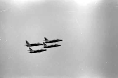 Aviones norteamericanos de Los Ángeles Azules en una exhibición aérea