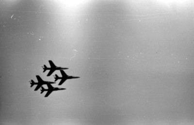 Aviones norteamericanos de Los Ángeles Azules en una exhibición aérea