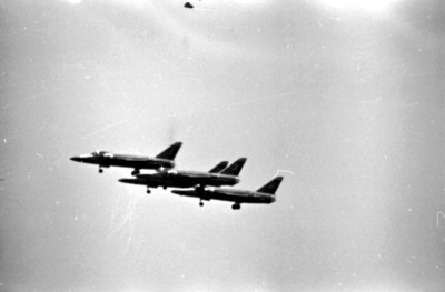 Aviones norteamericanos de Los Ángeles Azules en una exhibición aérea