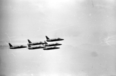 Aviones norteamericanos de Los Ángeles Azules en una exhibición aérea