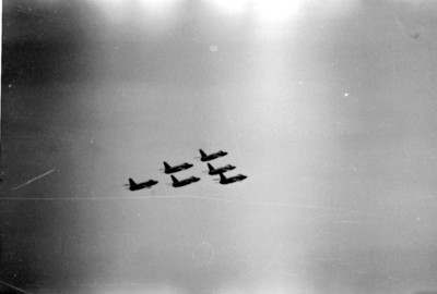 Aviones norteamericanos de Los Ángeles Azules en una exhibición aérea