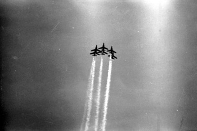 Aviones norteamericanos de Los Ángeles Azules en una exhibición aérea