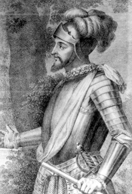 Vasco Nuñez de Balboa, conquistador, grabado