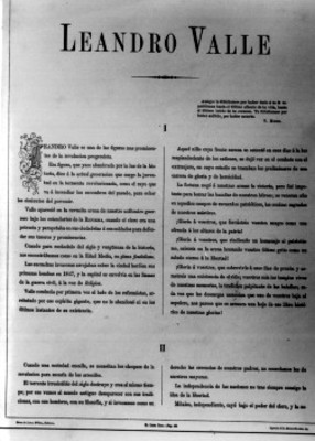 Leandro Valle figura de la Revolución Progresista, página de el Libro Rojo