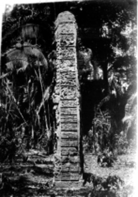 Escultura maya en las selvas de Yucatán