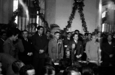 Humberto Mariles, Gilberto R. Limón y Fernando Casas Alemán, presencian ceremonia de bienvenida