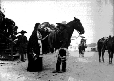 China poblana y Charro con caballo, retrato