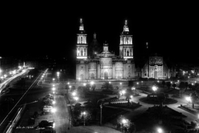 Catedral y plaza del zócalo, en la Ciudad de México, vista general