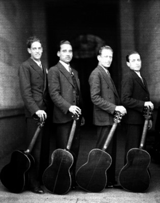 Cuarteto musical, retrato de grupo