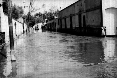 Aspecto de una calle durante una inundación