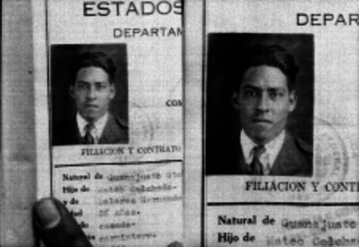Colchado Hernández, policía, retrato de filiación y contrato