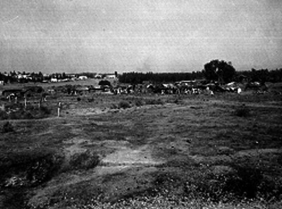 Paracaidistas instalados en un terreno baldío