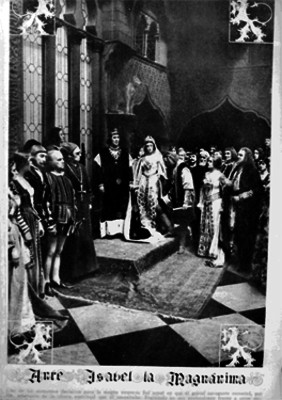 Cristóbal Colón ante los Reyes Católicos de España, pintura