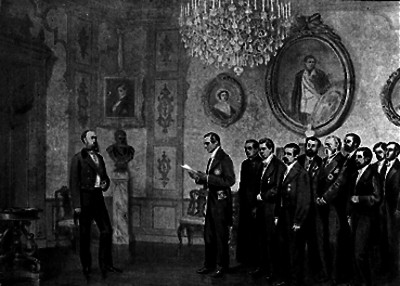 Maximiliano de Habsburgo invitado a gobernar México, pintura